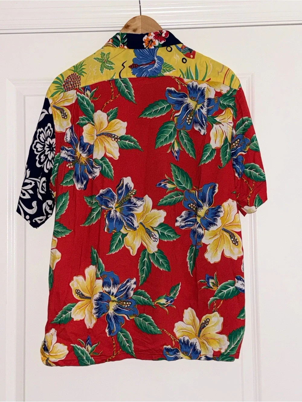 Polo Ralph Lauren Mens L Hawaiian Shirt 100% Viscose Tropical Floral Classic Fit